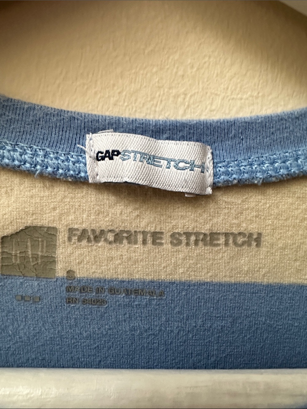 GAP Blue and Cream Striped Long Sleeve Tee - Picture 2 of 5